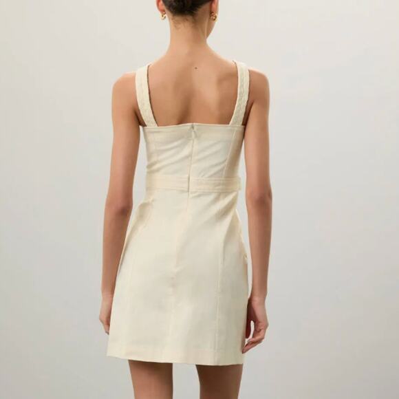 Derek Lam White Utility Mini Dress SIZE 4 Cotton Designer Casual Weekend $295 - Picture 3 of 10